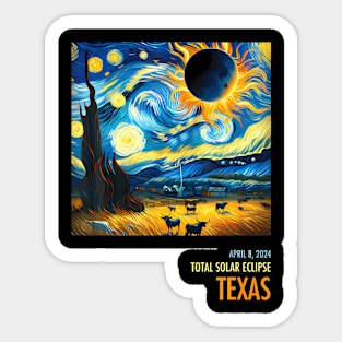 Total Solar Eclipse 2024 Texas Sticker